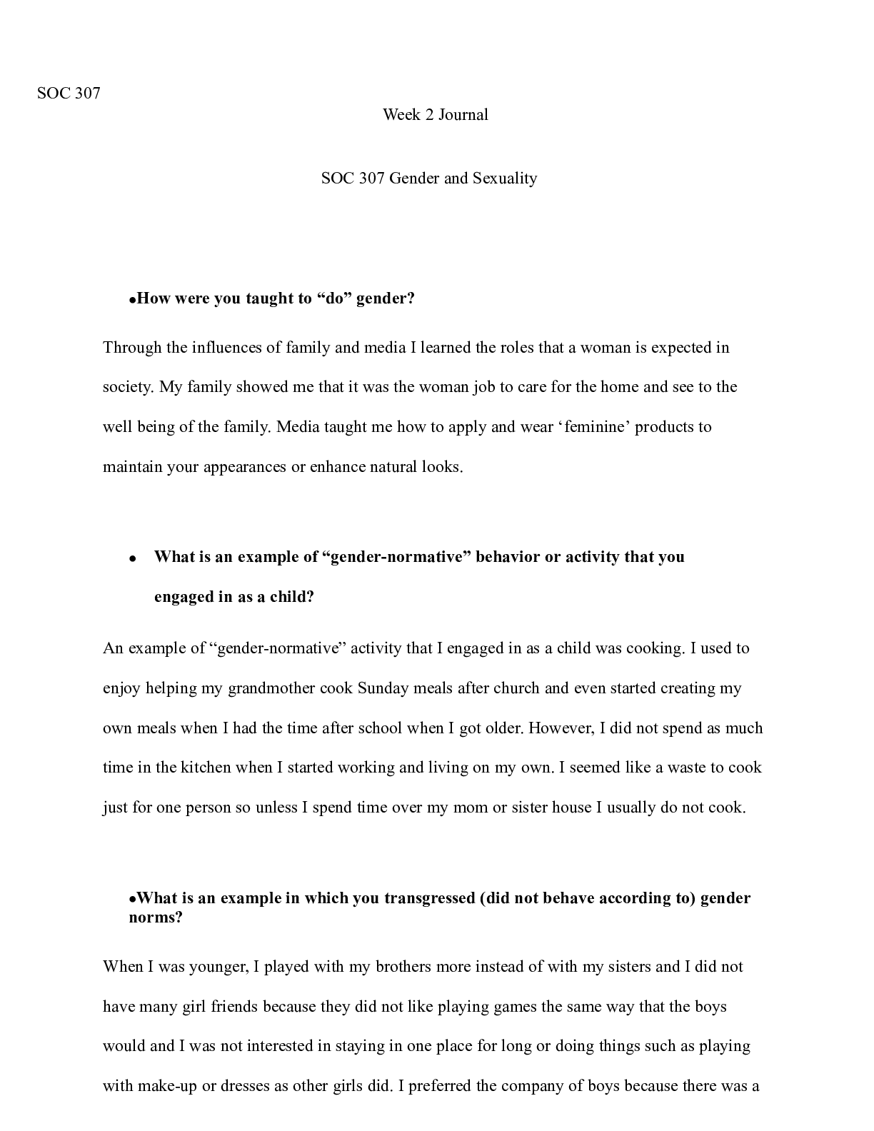 Preview image of SOC 307 Journal WK 2.docx document